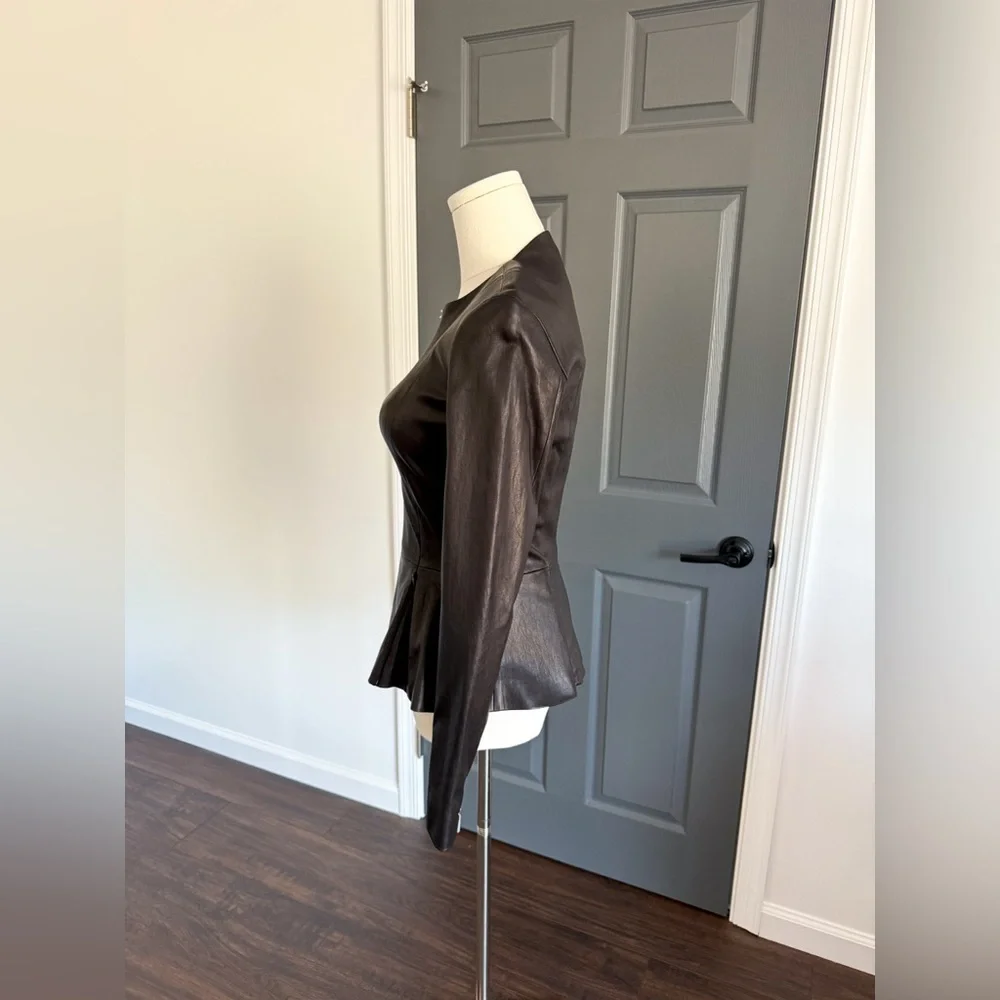 The Row Anasta Bonded Leather Jacket - Picture 8 of 12